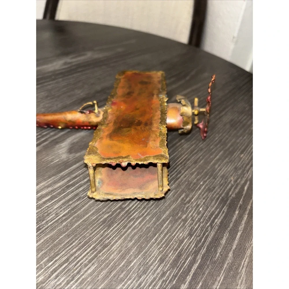Metal  Airplane Copper Tin Art‎ Works Vintage Plane